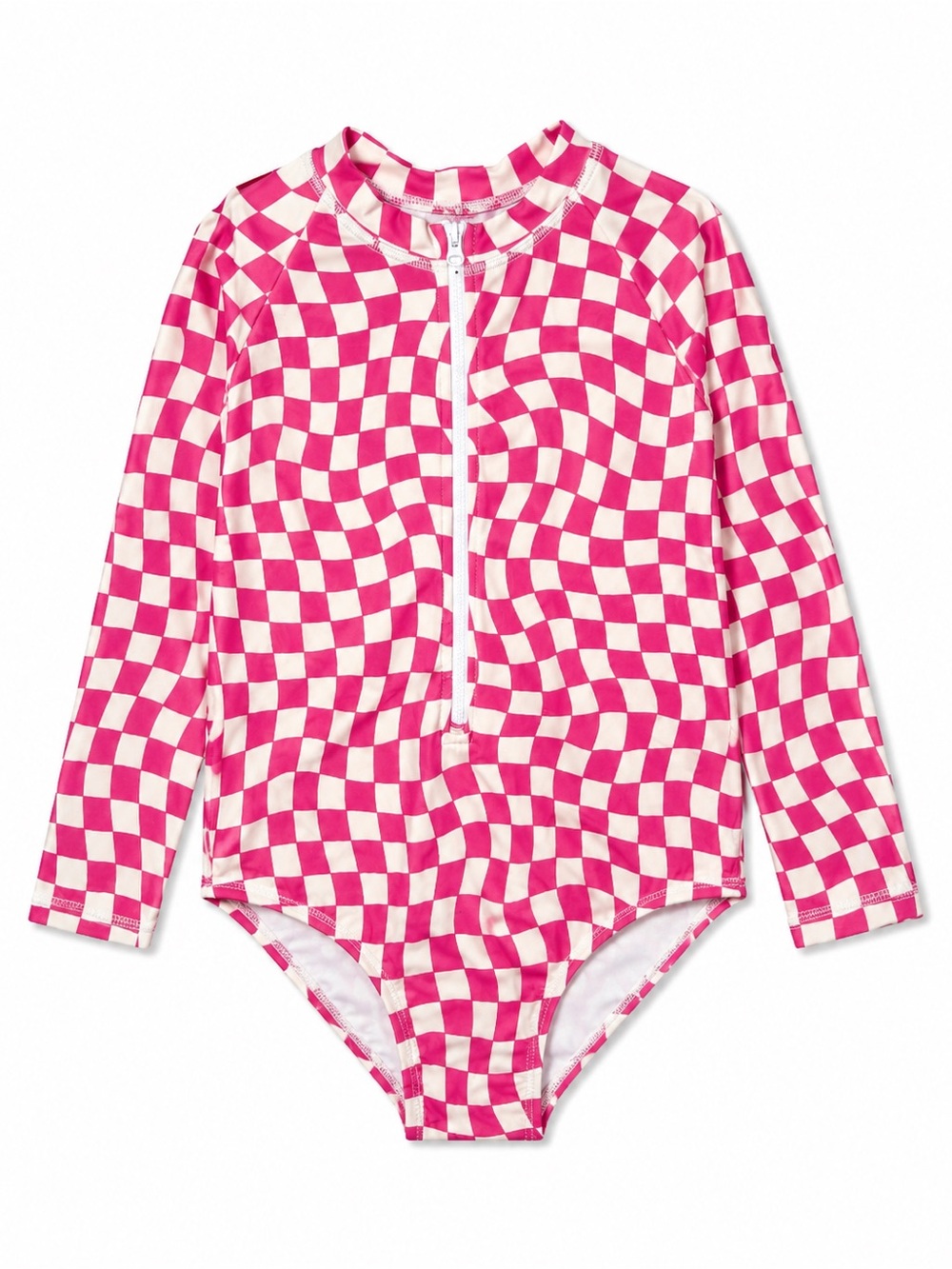 Hanna Andersson Wavy Checkered One Piece Swimsuit Rashguard